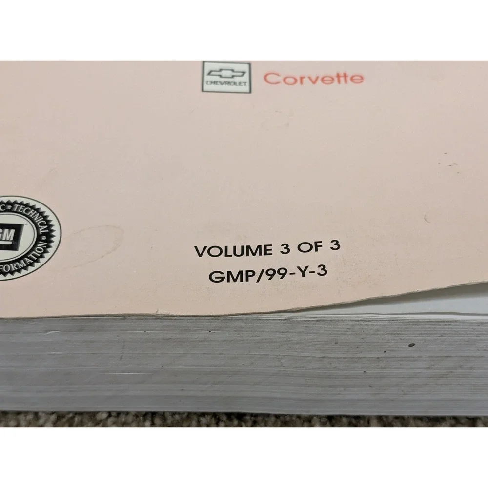 1999 Chevrolet Corvette OEM Service Manual Book #3‎ Gmp/99-y-3